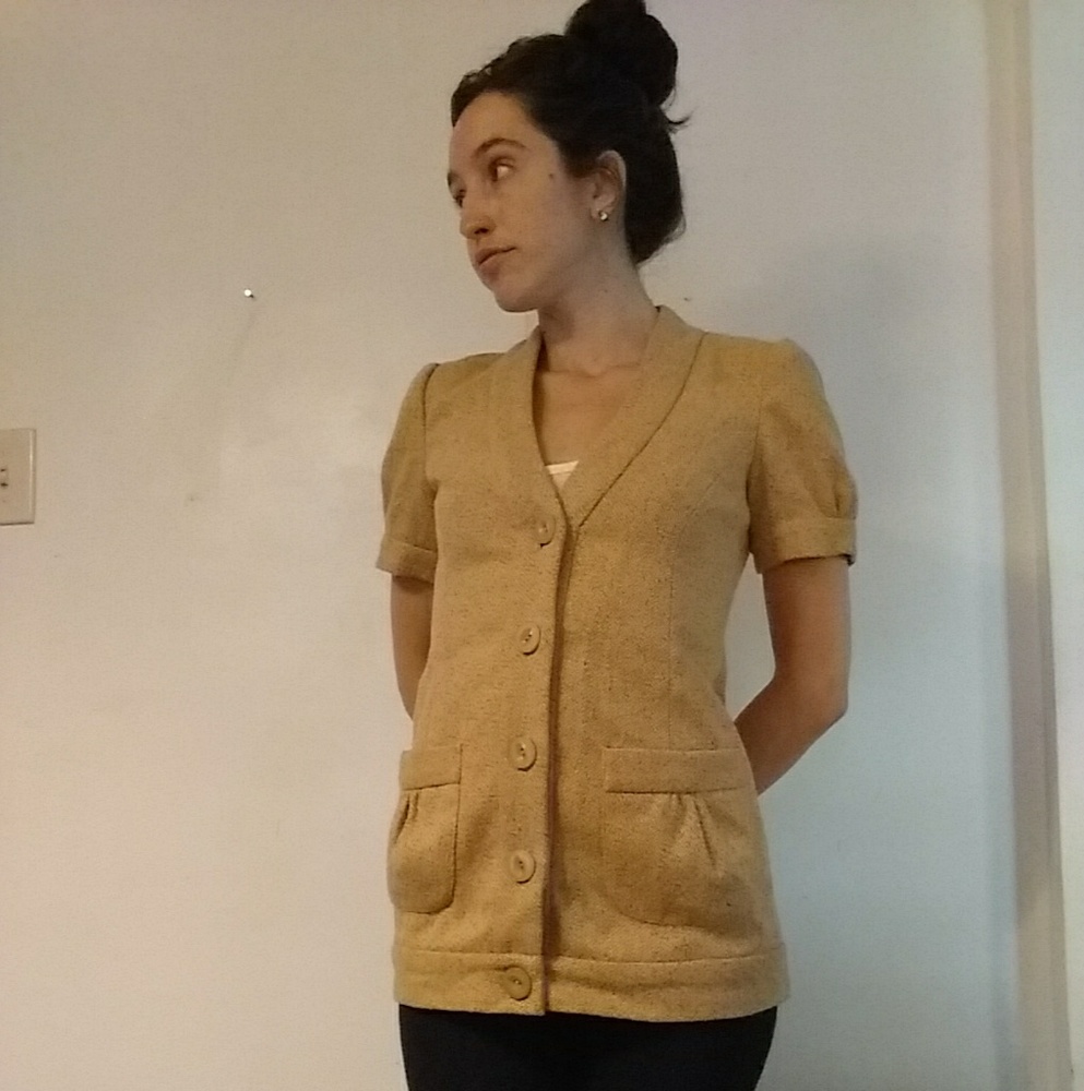 Anthropologie Short Sleeve Fitted Blazer